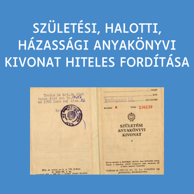 anyakönyvi kivonat hiteles fordítása