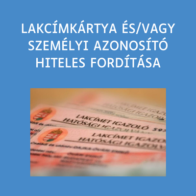 Lakcímkártya hiteles fordítása