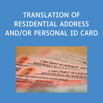 Residential Address Card