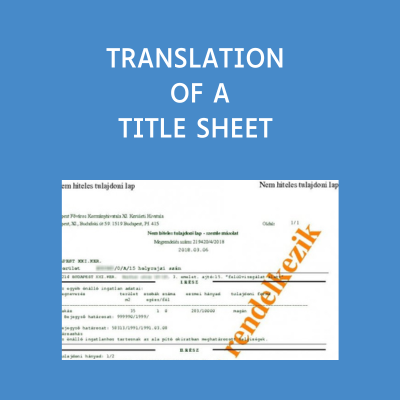 Translation of your title sheet